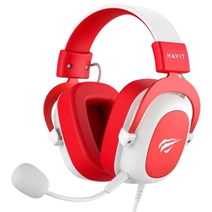 Căști gaming Havit H2002d, Cu fir, Alb Roșu