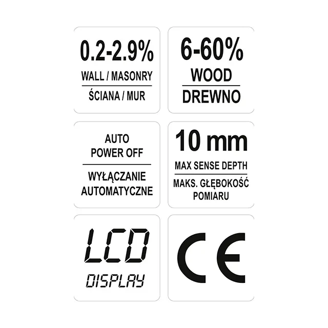 Umidometru pentru lemn yt73141 yato 3
