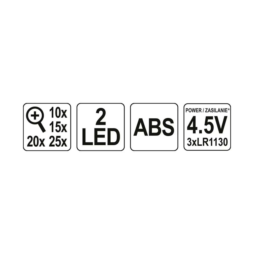 Ochelari cu lupă cu fixare pe cap yato 73840 4.5 v 5