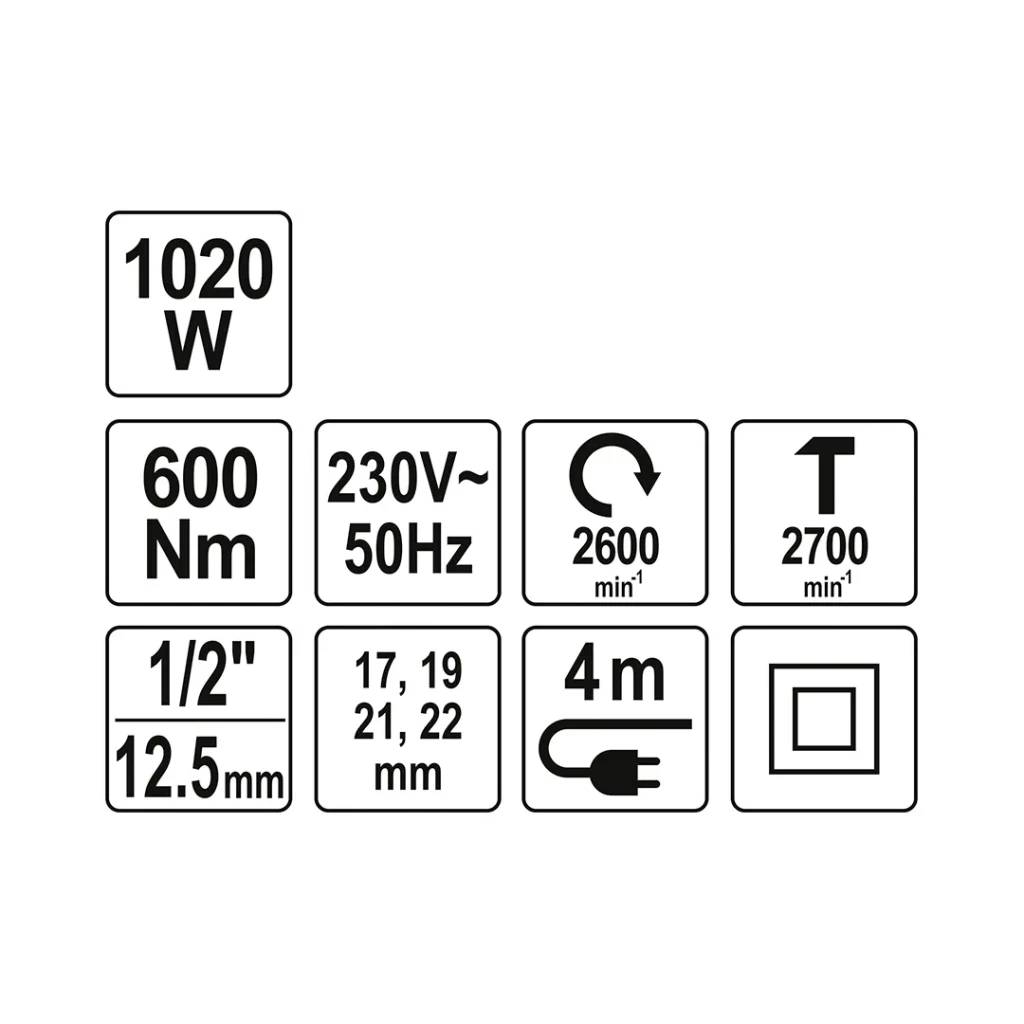 Ударный гайковерт 600 нм 220 - 240 в 2600 об/мин yato 4