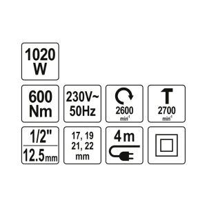 Ударный гайковерт 600 нм 220 - 240 в 2600 об/мин yato Thumbnail 4