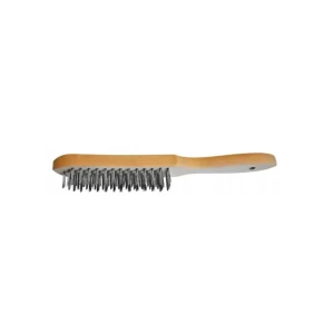 Perie de sârmă 4 rânduri cu mâner de lemn 140 mm s&r