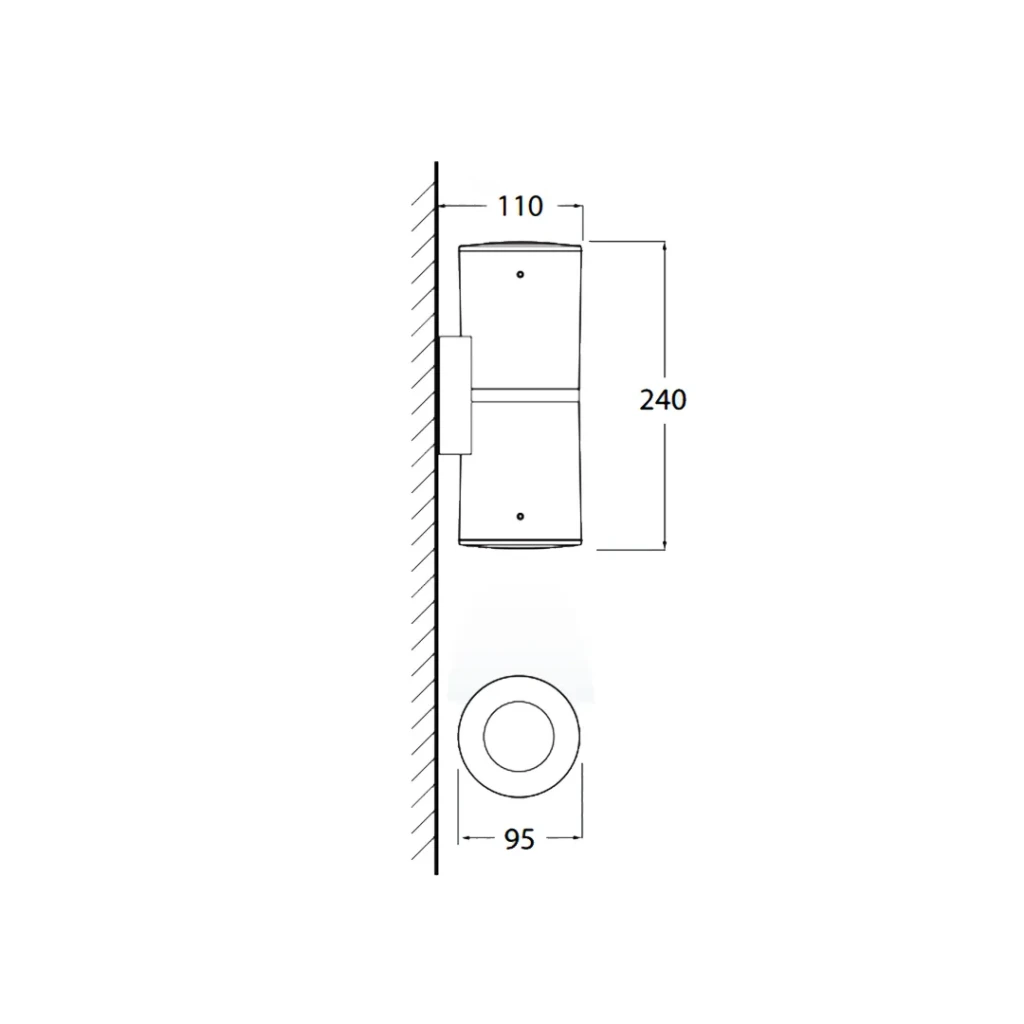 Corp de iluminat franca 90 2l 12 w gu10 600 lm 220 - 240 v ip55 fumagalli 2