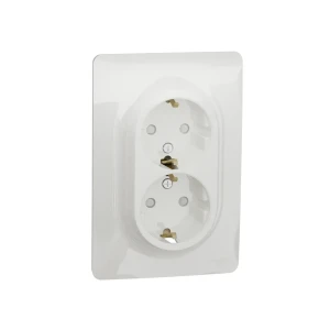 Двойная розетка unica studio 16 a 250 в белый schneider-electric