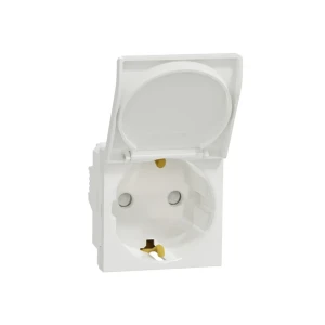 Розетка с крышкой unica studio 16 a 250 в белый schneider-electric