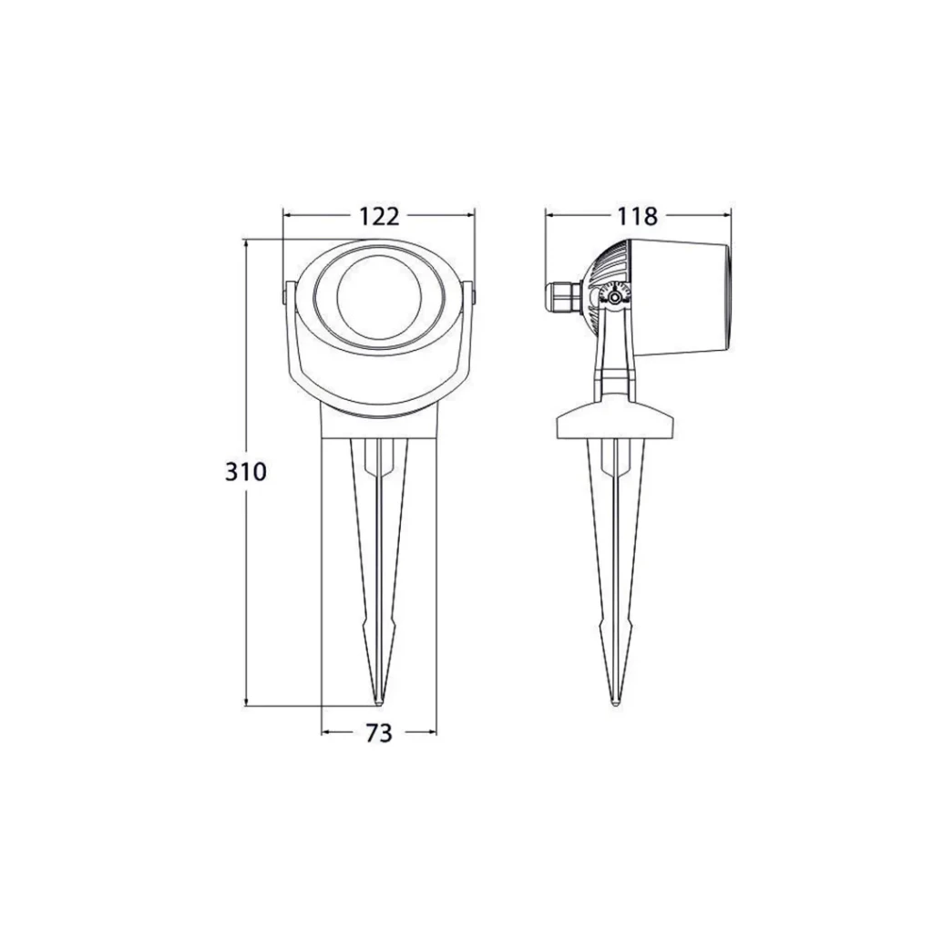 Светильник minitommy el spike 3.5 вт gu10 366 лм 220 - 240 в ip66 fumagalli 3