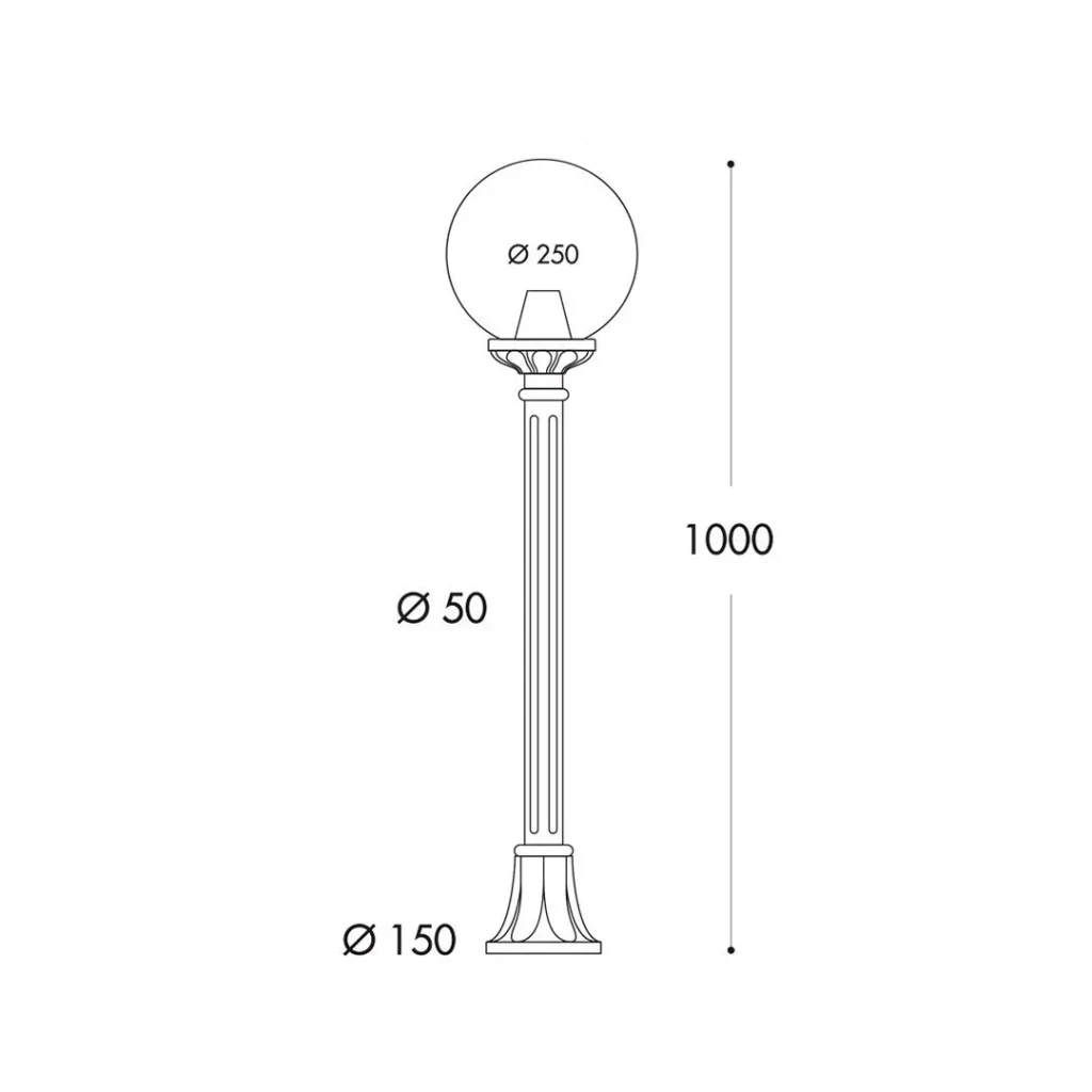 Светильник mizar/globe 6 вт 1 м x 250 мм e27 220 - 240 в fumagalli ip55 2