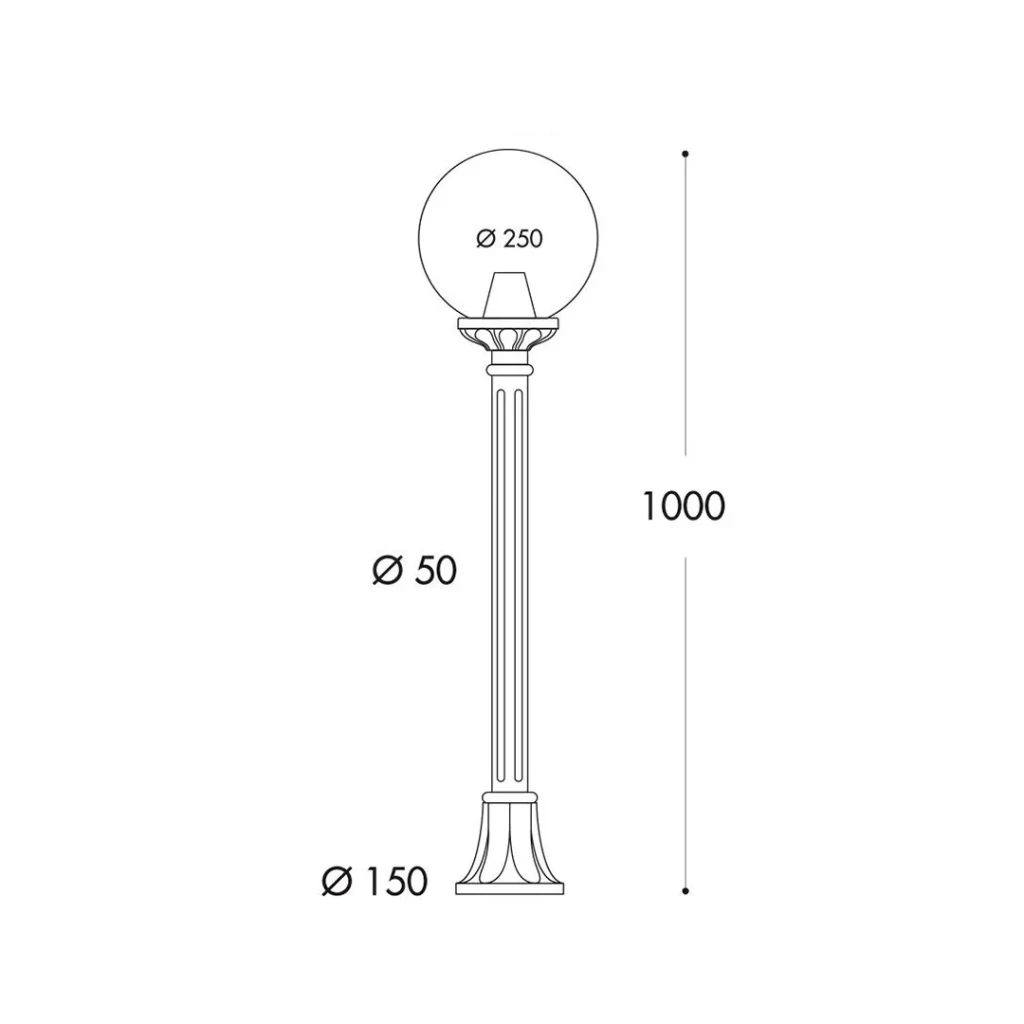 Светильник mizar/globe 8.5 вт 1 м x 250 мм e27 220 - 240 в ip55 fumagalli 2