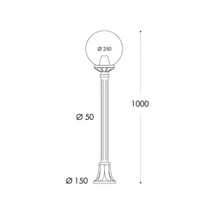 Светильник mizar/globe 8.5 вт 1 м x 250 мм e27 220 - 240 в ip55 fumagalli Thumbnail 2