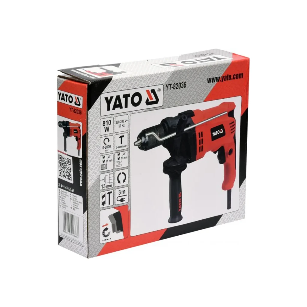 Mașină de găurit cu percuție yt82036 810 w 220 - 240 v 48000 percuții/min yato 3