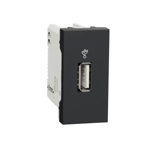 Розетка usb unica studio 1 a 5 в антрацит schneider-electric