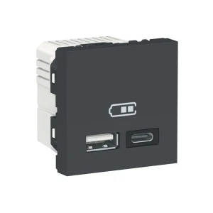 Розетка usb unica studio 2.1 a 5 в антрацит schneider-electric