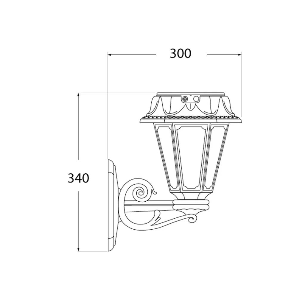 Corp de iluminat led cu panou solar bisso/rosetta 2 w 340 x 150 mm 280 lm 5 v ip55 fumagalli 2