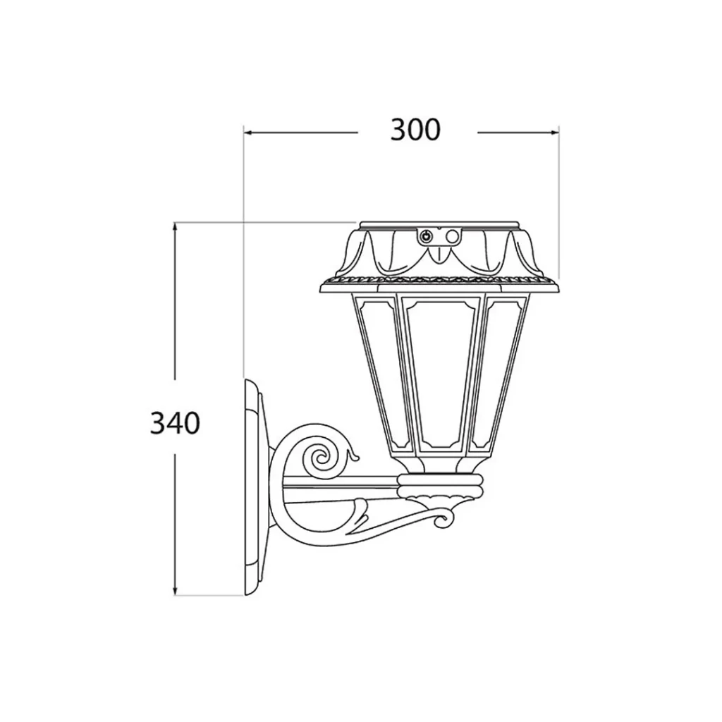 Corp de iluminat led cu panou solar bisso/rosetta 2 w 340 x 150 mm 280 lm 5 v ip55 fumagalli 3