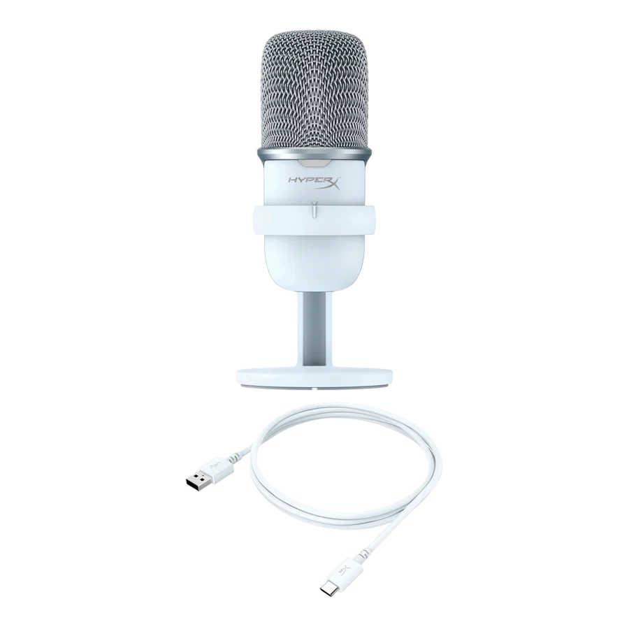 Портативный записывающий микрофон hyperx solocast, проводной аналоговый, белый 9