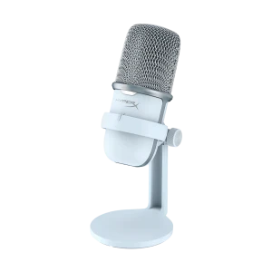 Microfon portabil pentru înregistrare vocală hyperx solocast, cu fir, alb