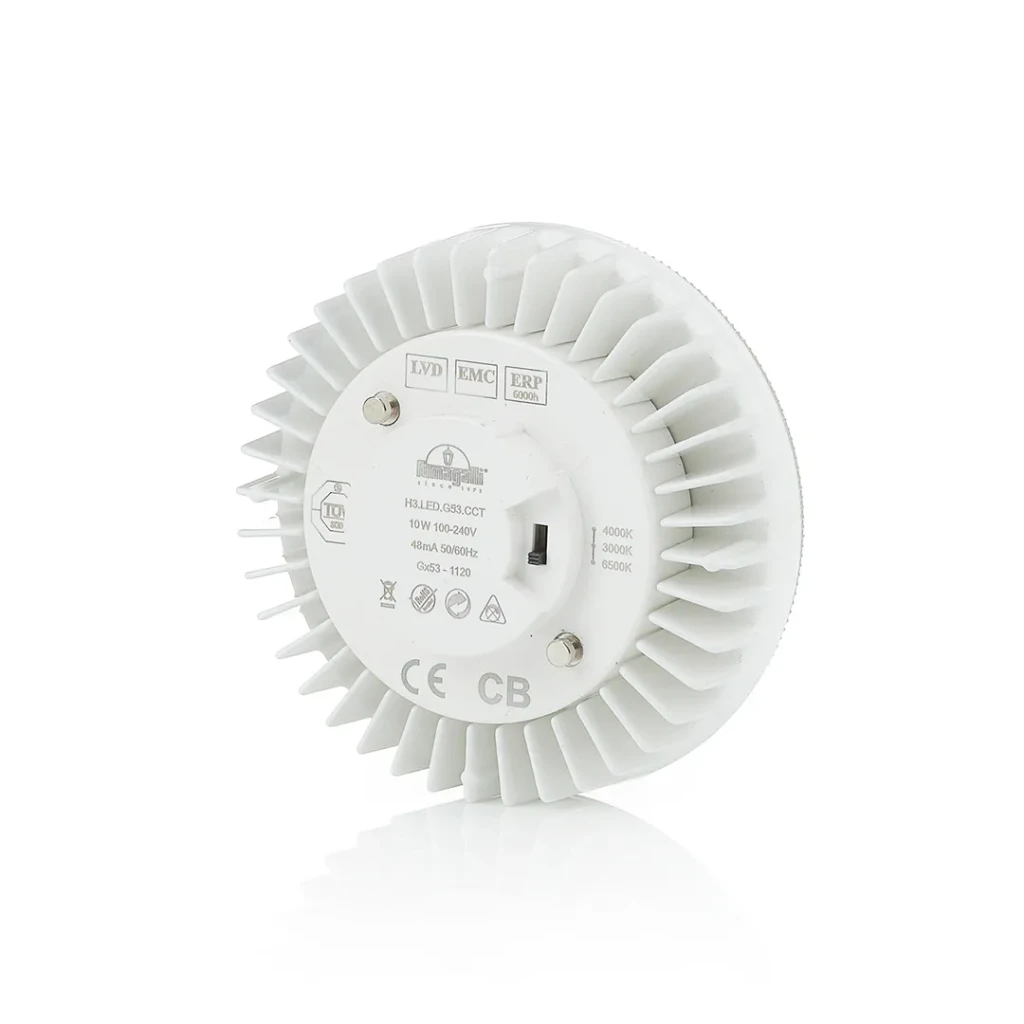 Bec   led fumagalli h3ledg53cct 10 w gx53 3000 - 4200 - 6500 k 1285 lm 220 - 240 v 2