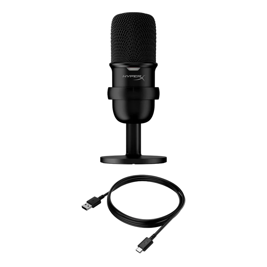 Microfon portabil pentru înregistrare vocală hyperx solocast, cu fir, negru 11