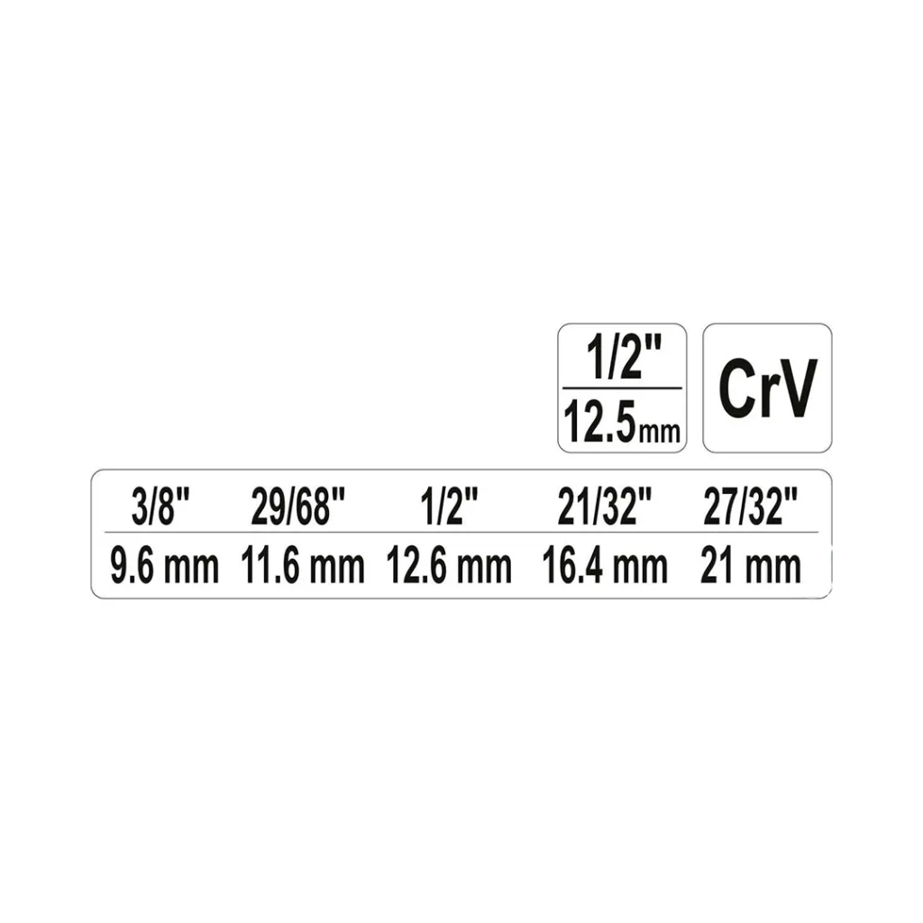 Cheie în trepte 1/2" 1 un. yato 3