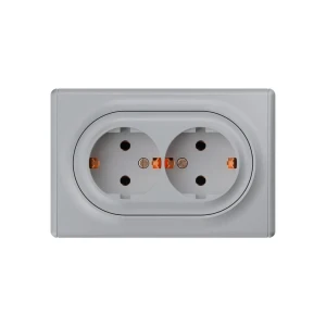 Priză dublă euro lotus 16 a 220 - 240 v gri elmos