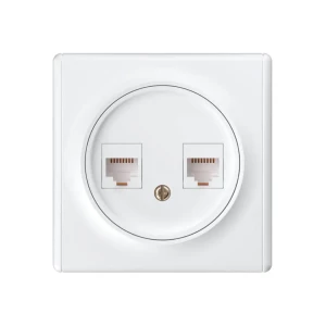Розетка компьютерная двойная lotus 10 a белый elmos