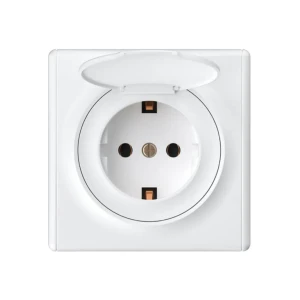 Priză euro cu capac lotus 16 a 220 - 240 v alb elmos