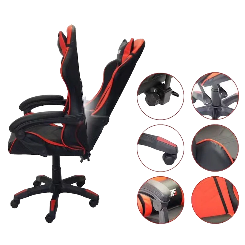 Scaun gaming havit gc919, pvc piele, negru | roșu 14