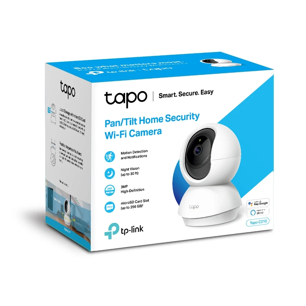 Умная камера видеонаблюдения tp-link tapo c210, белый 12