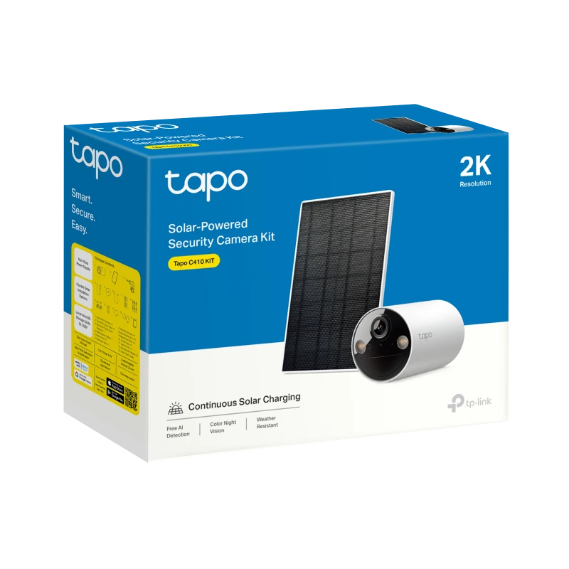 Умная камера видеонаблюдения + солнечная панель tp-link tapo c410 kit, белый 6