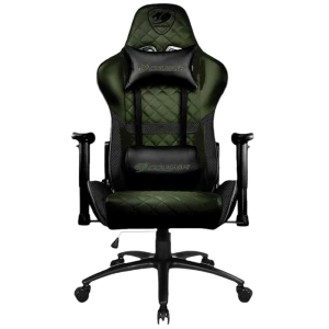 Игровое кресло Cougar Armor One, ПВХ Кожа, Чёрный/Зеленый