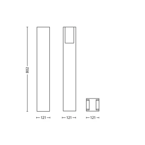 Cадовый светильник philips bridge 42 вт 802 x 121 x 121 мм e27 220 - 240 в ip44 Thumbnail 3