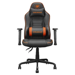 Игровое кресло Cougar Fusion S, ПВХ Кожа, Черный | Оранжевый