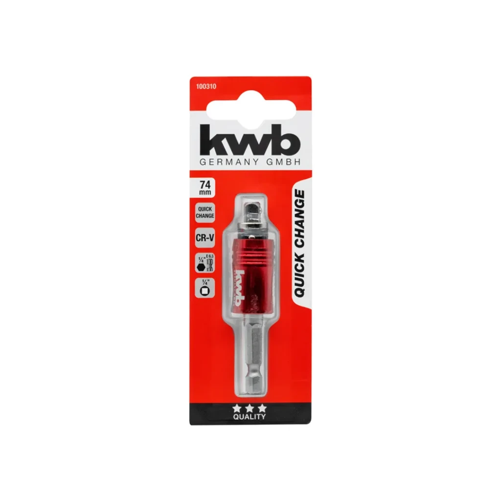 Adaptor pentru biți hexagonal 1/4" 74 mm kwb 2