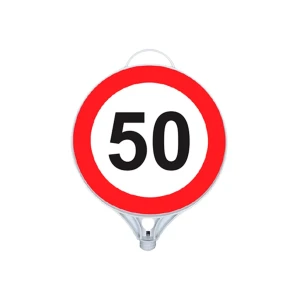Indicator rutier rotund viteza maxima 50 km/oră 28 x 39 cm roşu/negru mfk