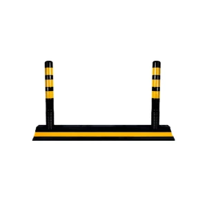 Separator de benzi cu 2 delineatori 140 x 20 x 8 / 75 x 8 cm negru/galben mfk