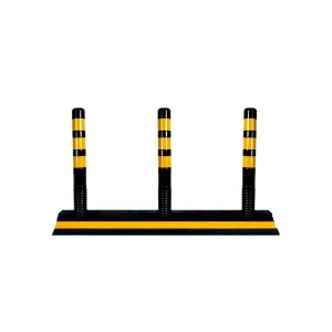 Separator de benzi cu 3 delineatori 140 x 20 x 8 / 75 x 8 cm negru/galben mfk