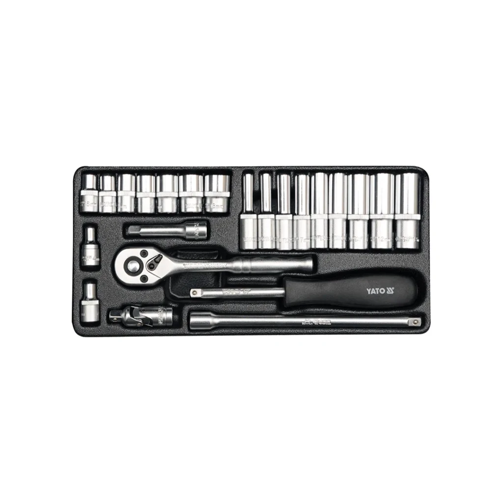 Set de chei tubulare cu clichet 1/4" as-drive 23 buc. yato 4