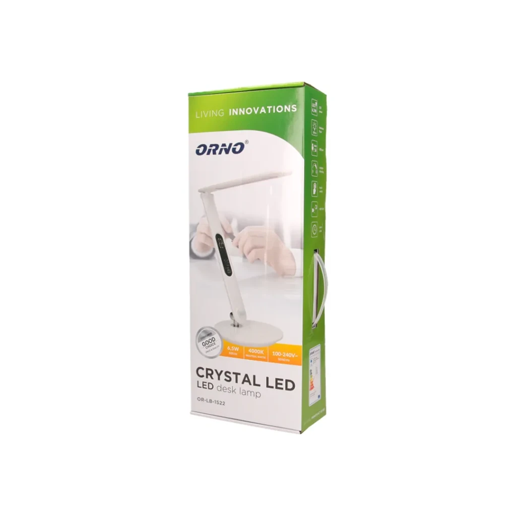 Настольная светодиодная лампа crystal 6.5 вт 220 - 240 в smd белый пластик orno 2