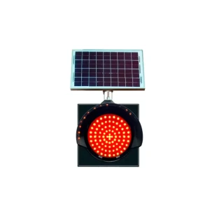 Светофор светодиодный с солнечной панелью 24 x 24 см красный mfk