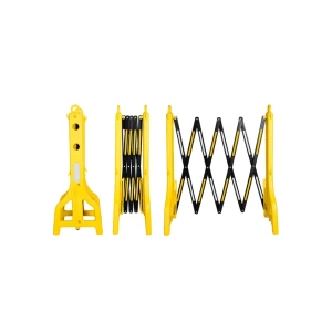 Barieră de trafic extensibilă 250 x 36 x 97 cm galben mfk