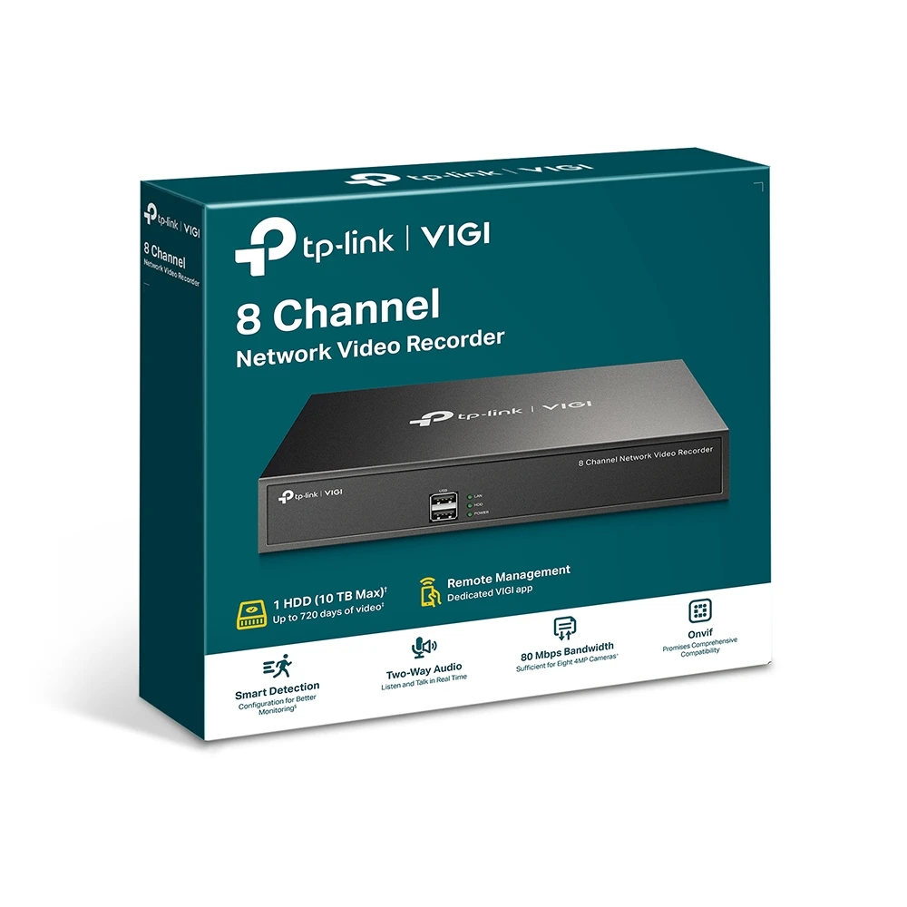 Видеорегистратор tp-link vigi nvr1008h, чёрный 2