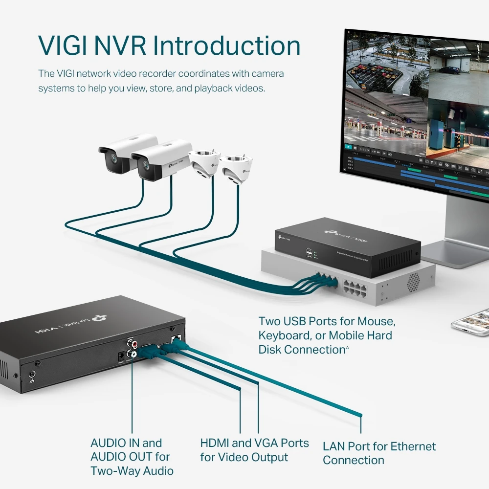 Видеорегистратор tp-link vigi nvr1008h, чёрный 3