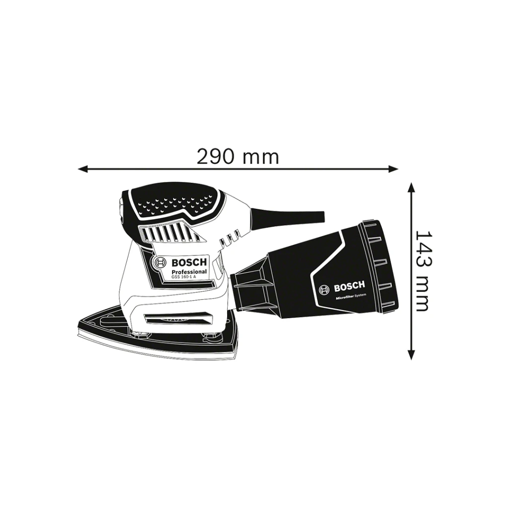 Șlefuitor cu vibrații gss-160 180 w 220 - 240 v 24000 vib/min bosch 5
