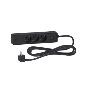 Prelungitor cu împământare și întrerupător 3 prize + 2 usb 3 m 16 a schneider-electric