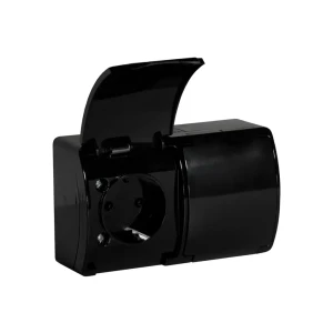 Двойная розетка с крышкой aquatic 16 a 220 - 240 в чёрный orno