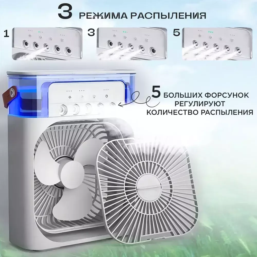 Ventilator cu umidificator aer 4în1 iluminare rgb (mg1224) 6