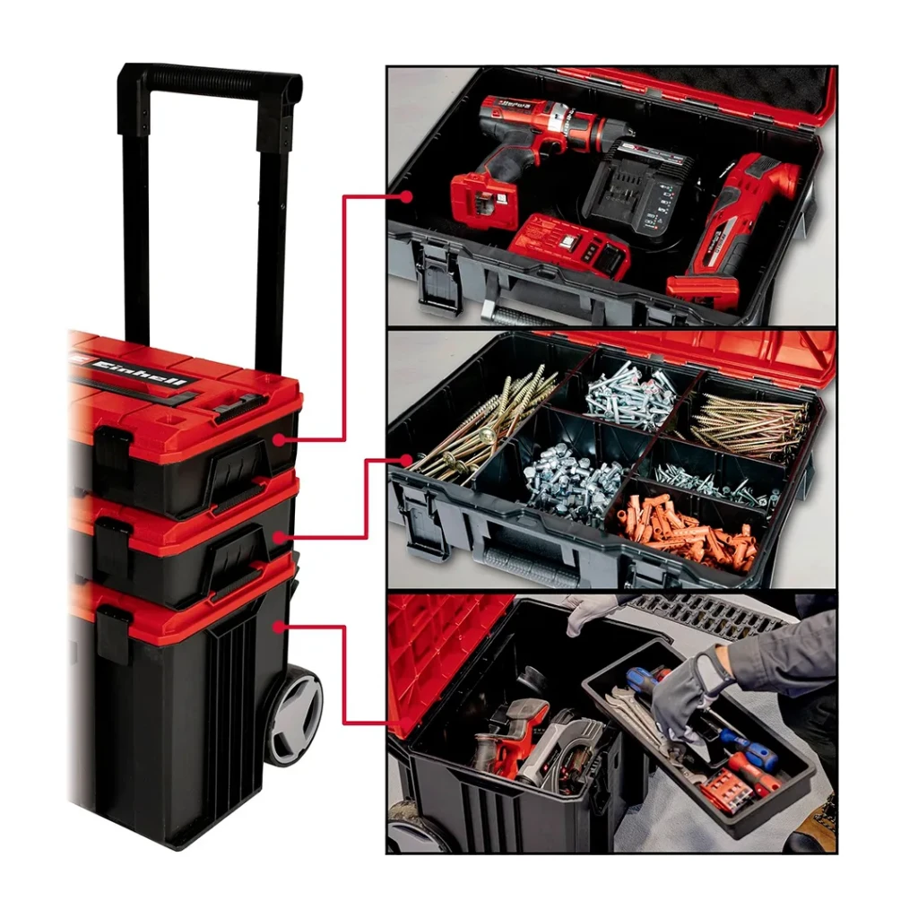 Troler pentru scule 120 kg e-case tower plastic einhell 3
