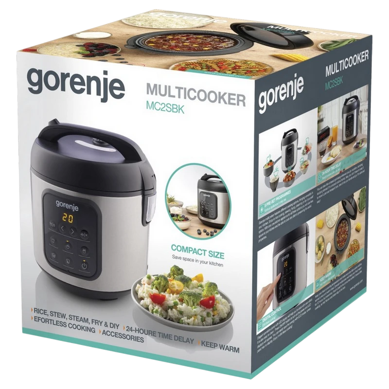 Aparat de gătit multifuncțional gorenje mc2sbk, oțel inoxidabil | negru 5
