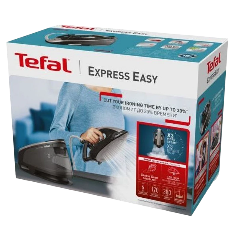 Fier de călcat cu generator de abur tefal sv6140e0, 2200w, negru | gri 4