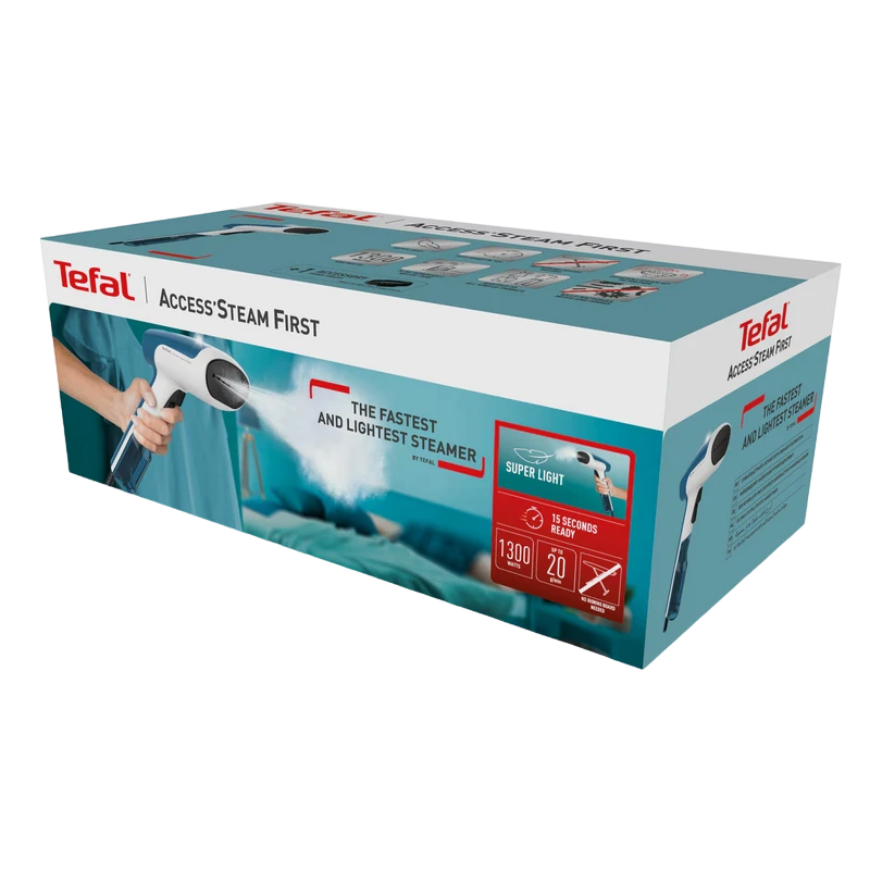 Вертикальный отпариватель tefal dt6130e0, бело-синий 2